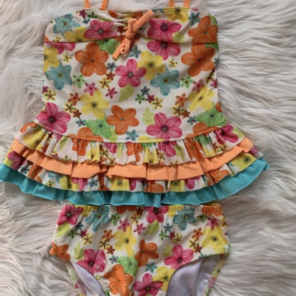 24mo Isobella and Chloe Floral Ruffle T
